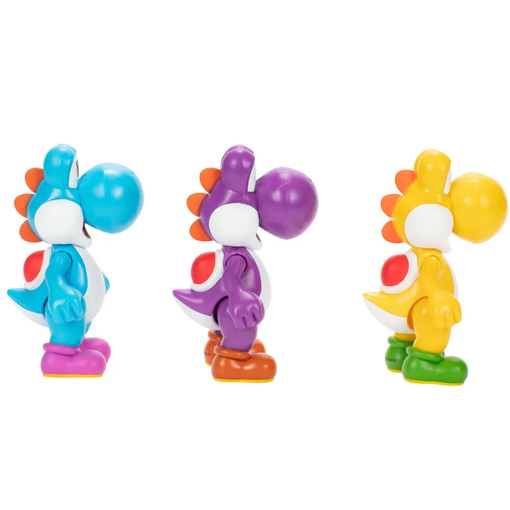Blister 3 figuras Yoshi Super Mario Bros 10cm - Imagen 6