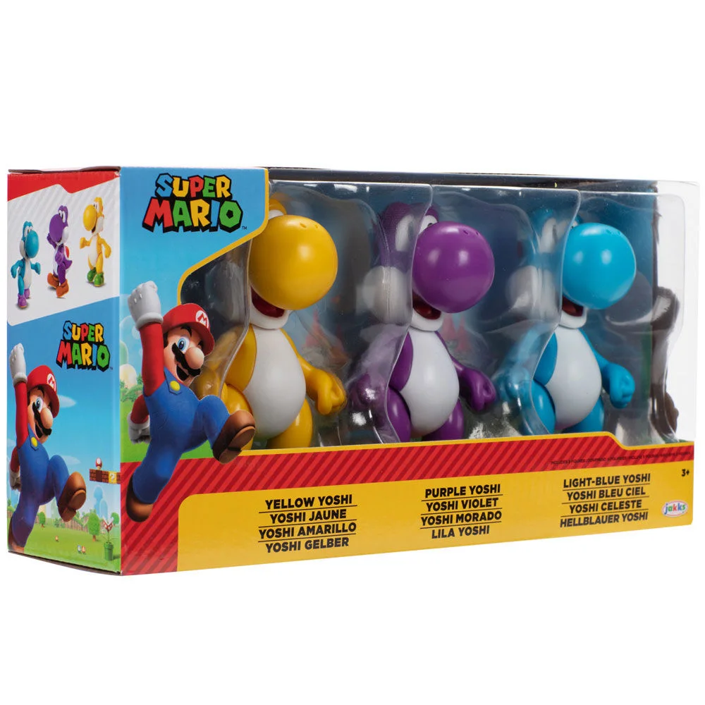 Blister 3 figuras Yoshi Super Mario Bros 10cm - Imagen 4
